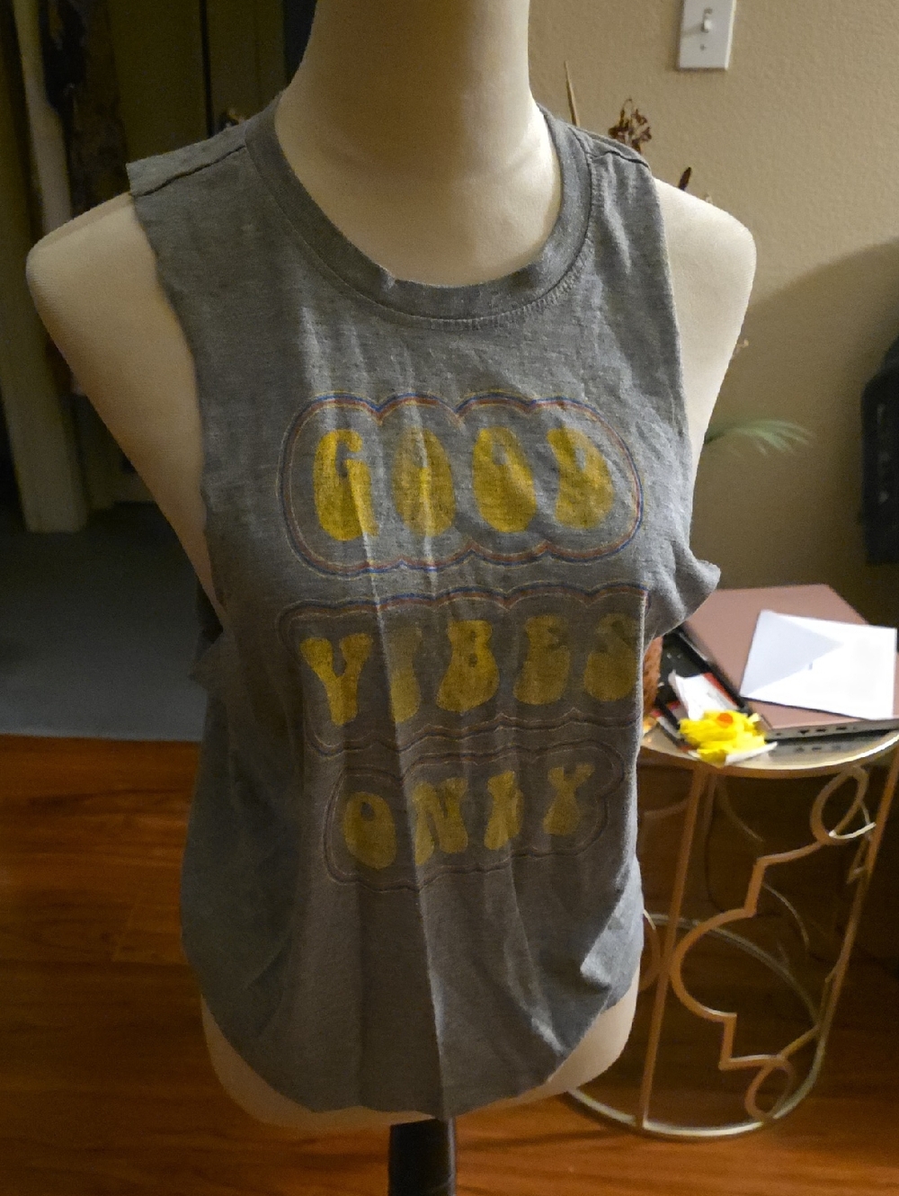 Fifth Sun Gray Graphic Tank with Subtle Logo